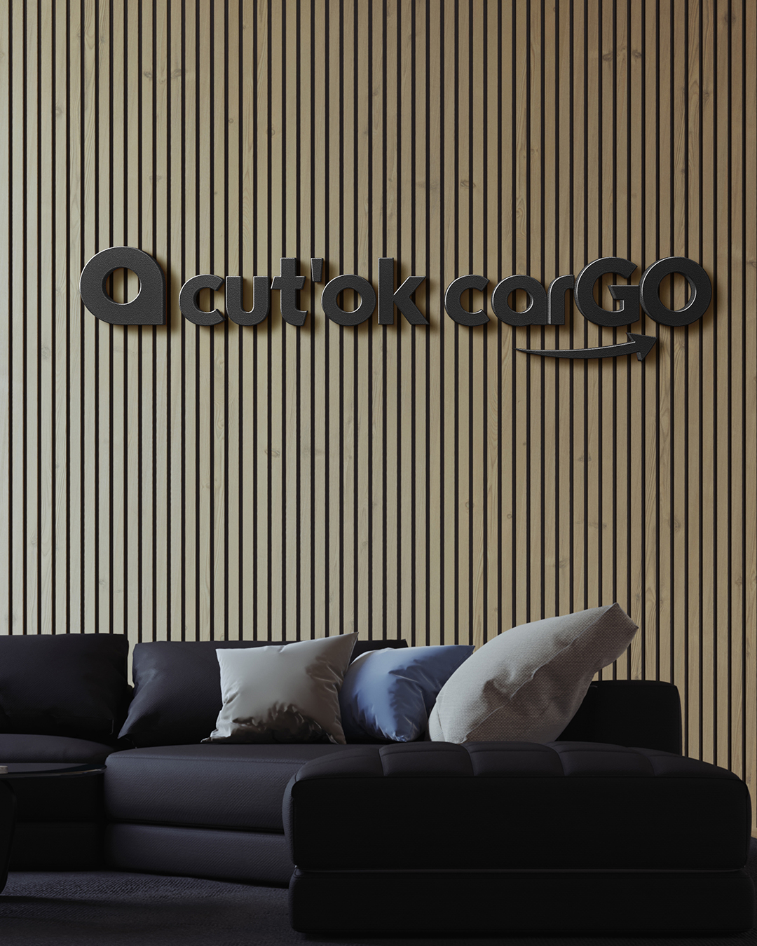 Логотип Cut’ok Cargo в интерьере