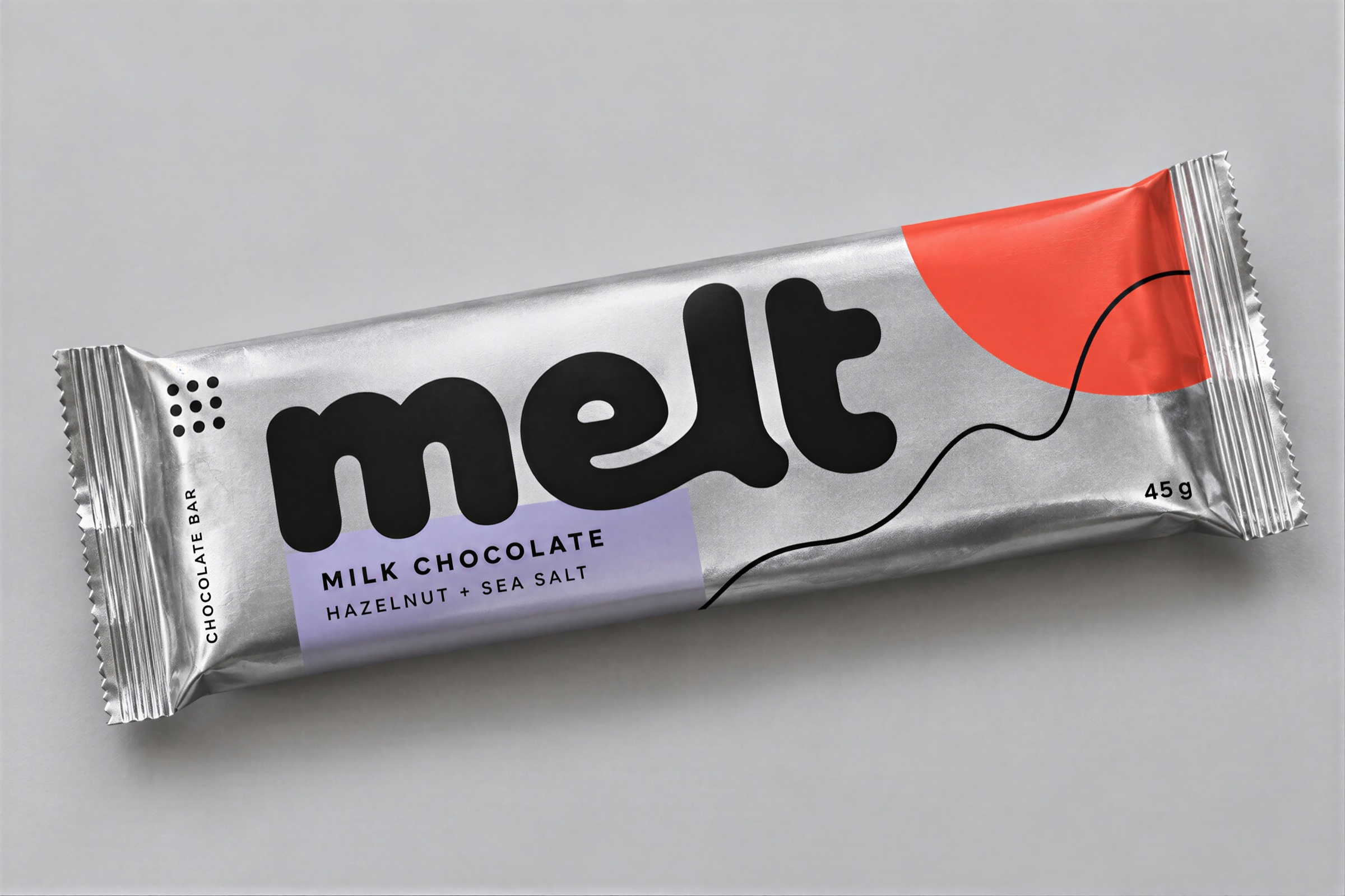 Лицевая сторона упаковки шоколада Melt